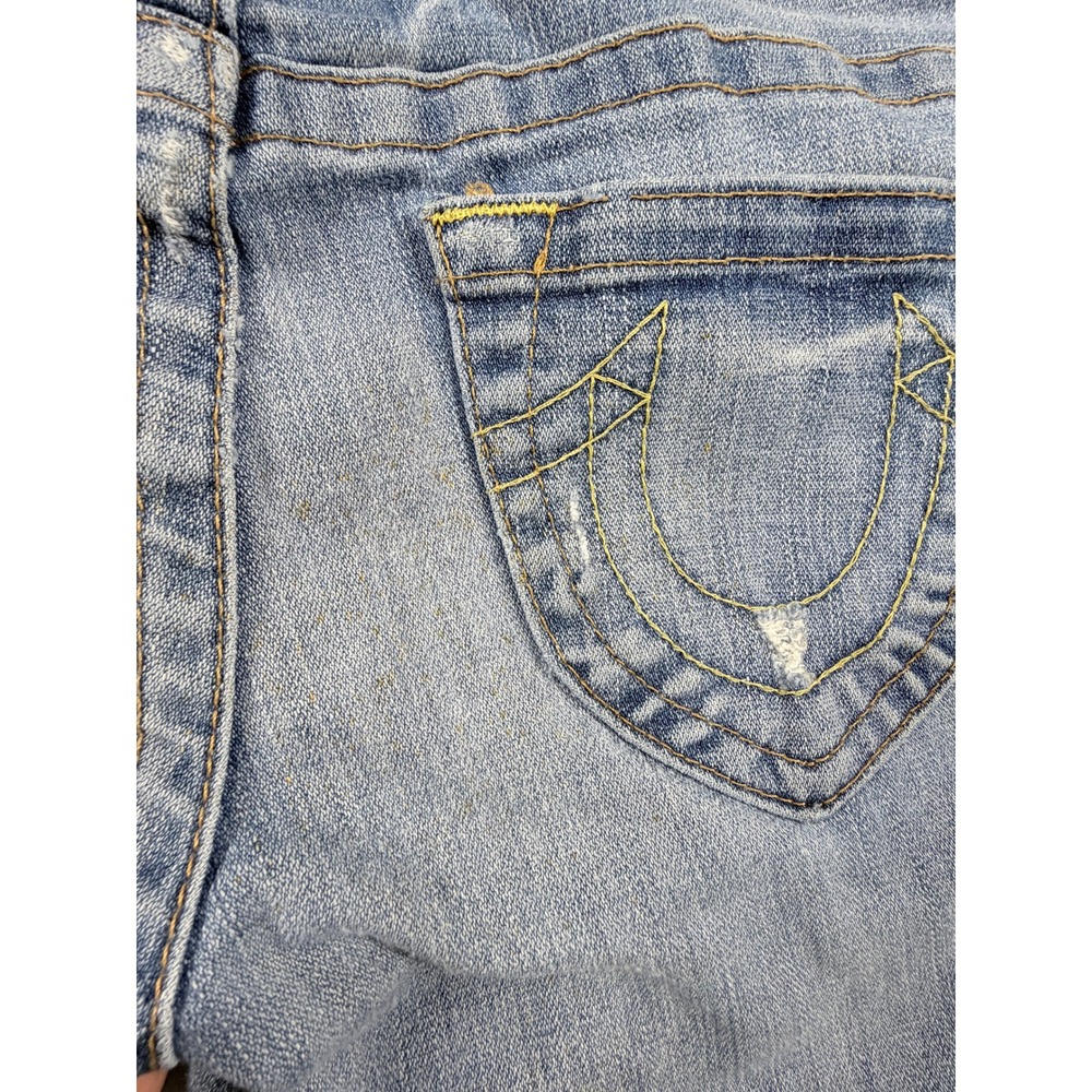 True Religion Womens Skinny Jeans Blue Low Rise Horseshoe Size 32 USA Made - Picture 11 of 13